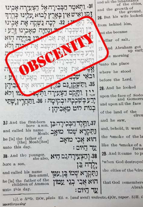 Obscenity - Lot and his daughters Genesis Chap 19 31-35